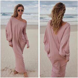 Free People Beach Lifestyle Maxi Dress Oversized Dolman Boho Size Medium NWT